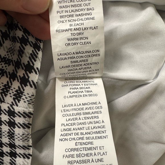 Michael Kors Black White Plaid Skirt W/ Back Zipper Size XL - Picture 7 of 7